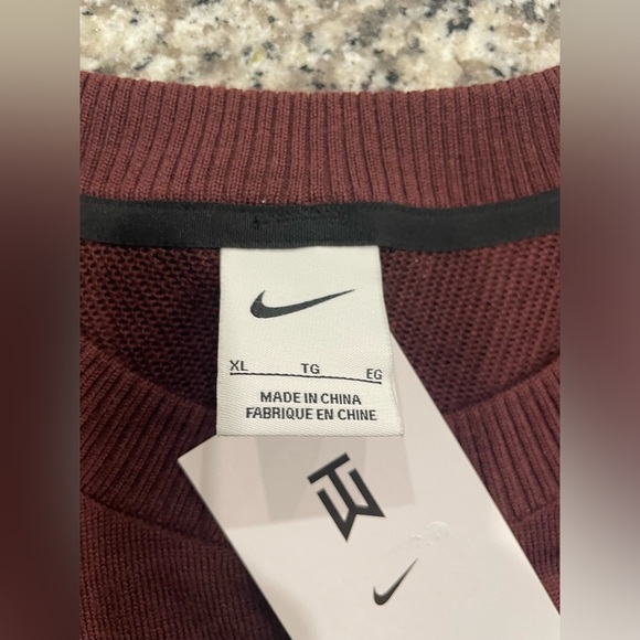 Nike TW Tiger Woods Collection Knit Golf Sweater Wool Blend CU9782-652 Men Sz XL - Picture 4 of 14